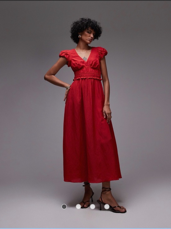 & Other Stories Dresses & Skirts - & Other Stories | Boho V Neck Midi Dress w Tier Hem and Ruffle Sleeves | Sz 8